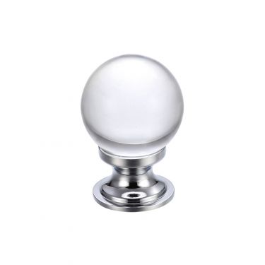 Click Here To Enlarge This Photo Of FCH02ACP - Zoo Hardware Glass Ball Cabinet Knob 25mm Polished Chrome