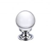 FCH02ACP - Zoo Hardware Glass Ball Cabinet Knob 25mm Polished Chrome