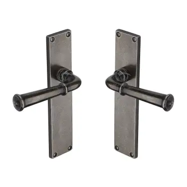 Click Here To Enlarge This Photo Of RPW3710 M.Marcus Rustic Pewter Door Handle Lever Latch Ashfield Design