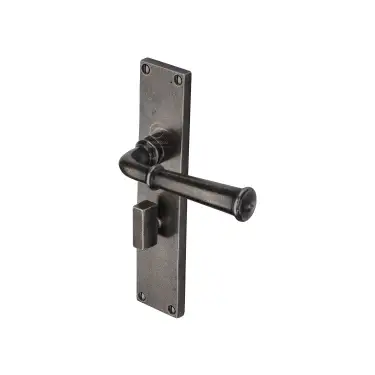 Click Here To Enlarge This Photo Of RPW3730 M.Marcus Rustic Pewter Door Handle Bathroom Set Ashfield Design