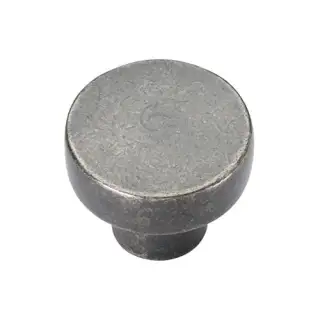 RPW3880 32 M.Marcus Rustic Pewter Cabinet Knob Round Disc Design 32mm