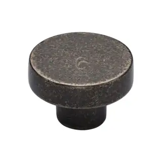 RPW3880 38 M.Marcus Rustic Pewter Cabinet Knob Round Disc Design 38mm