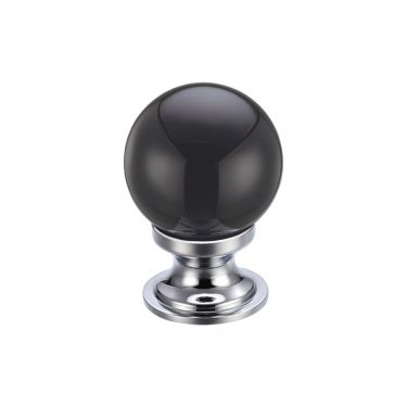 Click Here To Enlarge This Photo Of FCH02ACPBL - Zoo Hardware Glass Ball Cabinet Knob 25mm Black
