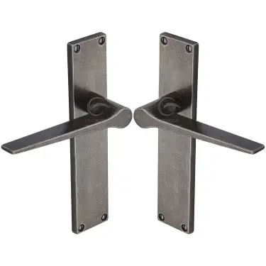 Click Here To Enlarge This Photo Of RPW41800 M.Marcus Rustic Pewter Door Handle Lever Latch Gio Design