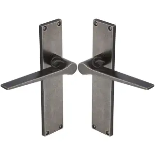 RPW41800 M.Marcus Rustic Pewter Door Handle Lever Latch Gio Design