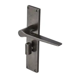 RPW41830 M.Marcus Rustic Pewter Door Handle Bathroom Set Gio Design