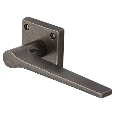 Click Here To Enlarge This Photo Of RPW4189 M.Marcus Rustic Pewter Door Handle Lever Latch on Square Rose Gio Design