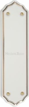 Click Here To Enlarge This Photo Of 6000 Heritage Brass Shaped Fingerplate 280x76mm Gold Line