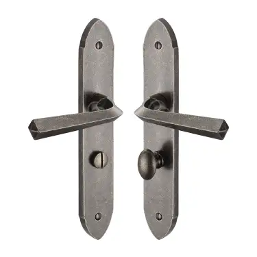 Click Here To Enlarge This Photo Of RPW4430 M.Marcus Rustic Pewter Door Handle Bathroom Set Grafton Design