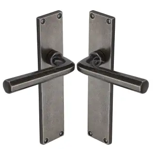 RPW45410 M.Marcus Rustic Pewter Door Handle Lever Latch Octave Design
