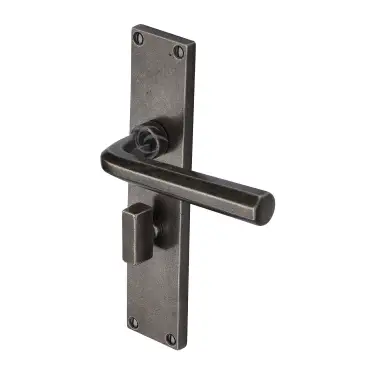 Click Here To Enlarge This Photo Of RPW45430 M.Marcus Rustic Pewter Door Handle Bathroom Set Octave Design