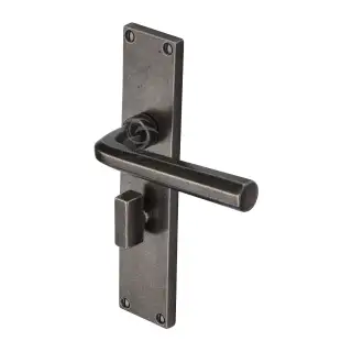 RPW45430 M.Marcus Rustic Pewter Door Handle Bathroom Set Octave Design