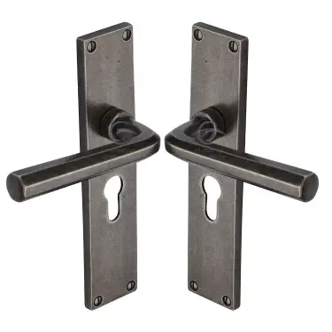 Click Here To Enlarge This Photo Of RPW45448 M.Marcus Rustic Pewter Door Handle Euro Profile Octave Design
