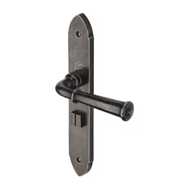 Click Here To Enlarge This Photo Of RPW4730 M.Marcus Rustic Pewter Door Handle Bathroom Set Hadley Design