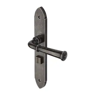RPW4730 M.Marcus Rustic Pewter Door Handle Bathroom Set Hadley Design
