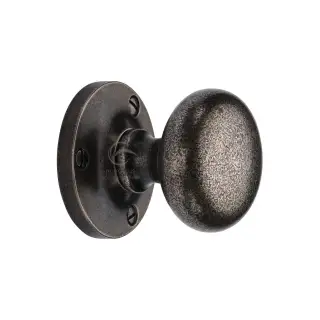RPW4975 M.Marcus Rustic Pewter Mortice Knob on Rose Alveley Design