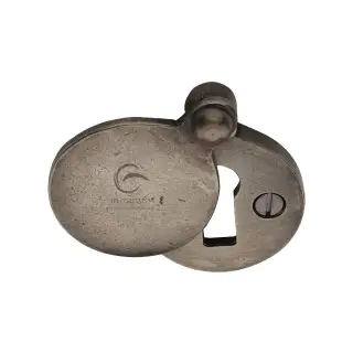 RPW554 M.Marcus Rustic Pewter Covered Keyhole Escutcheon Round