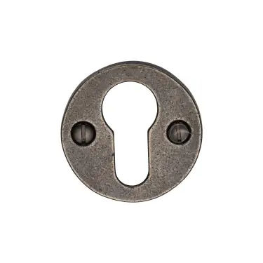 Click Here To Enlarge This Photo Of RPW556 M.Marcus Rustic Pewter Euro Profile Cylinder Escutcheon