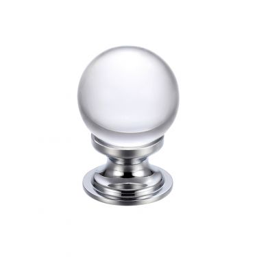 Click Here To Enlarge This Photo Of FCH02BCP - Zoo Hardware Glass Ball Cabinet Knob 30mm Polished Chrome