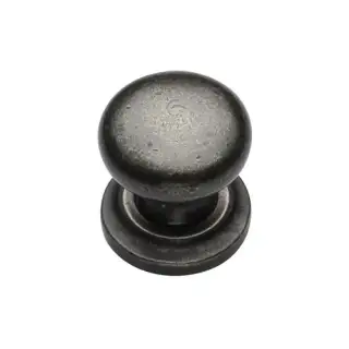 RPW613 25 M.Marcus Rustic Pewter Cabinet Knob Round Design on Rose 25mm