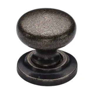RPW613 38 M.Marcus Rustic Pewter Cabinet Knob Round Design on Rose 38mm