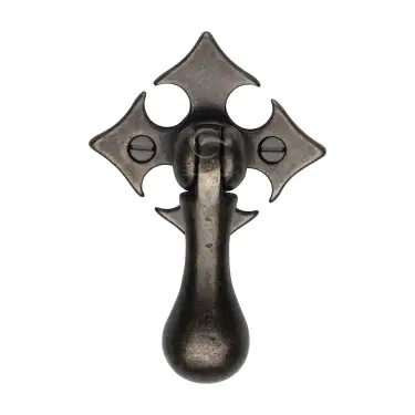 Click Here To Enlarge This Photo Of RPW6261 M.Marcus Rustic Pewter Fleur-De-Lys Cabinet Drop Pull