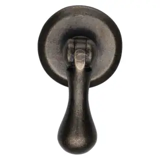 RPW6264 M.Marcus Rustic Pewter Cabinet Drop Pull On Round Plate
