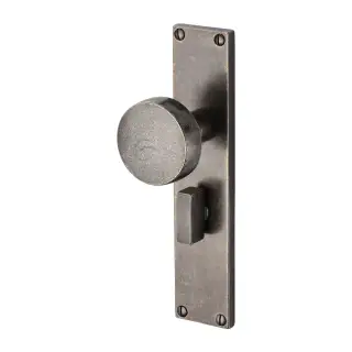 RPW88030 M.Marcus Rustic Pewter Door Mortice Knob Bathroom Set Olympic Design