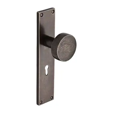 Click Here To Enlarge This Photo Of RPW88048 M&period;Marcus Rustic Pewter Door Mortice Knob Euro Profile Olympic Design