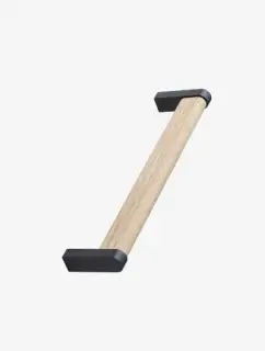 Furnipart 'Crossing' Wooden Cabinet Pull L168mm / C160mm - Oak Lacquered/Matt Black (102990160-052/99)