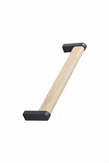 Furnipart 'Crossing' Wooden Cabinet Pull L168mm / C160mm - Oak Lacquered/Matt Black (102990160-052/99)
