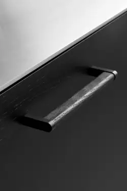 Click Here To Enlarge This Photo Of Furnipart 'Crossing' Wooden Cabinet Pull L168mm / C160mm - Black Ash/Matt Black (102990160-992/99)