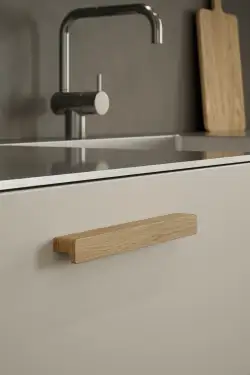 Click Here To Enlarge This Photo Of Furnipart 'Elan' Wooden Cabinet Pull L200mm / C160mm - Clear Lacquered Oak (104420160-052)