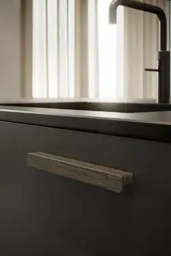 Click Here To Enlarge This Photo Of Furnipart 'Elan' Wooden Cabinet Pull L200mm / C160mm - Dark Brown Oak (104420160-056)
