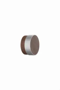 Click Here To Enlarge This Photo Of Furnipart 'Radio' Wooden Cabinet Knob D49mm - Clear Lacquered Walnut/Inox Look (113220049-292/66)