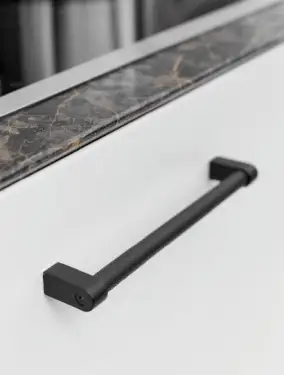 Click Here To Enlarge This Photo Of Furnipart 'Regular 2' Knurled Cabinet Pull L206mm / C192mm - Black (240530192-9005.2)