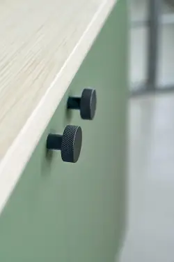 Click Here To Enlarge This Photo Of Furnipart 'Simon' Knurled Cabinet Knob D35mm - Black (241930035-9005E)