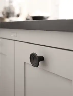 Click Here To Enlarge This Photo Of Furnipart 'Fleur' Cast Iron Cabinet Knob D30mm - Black (300030046-9005)