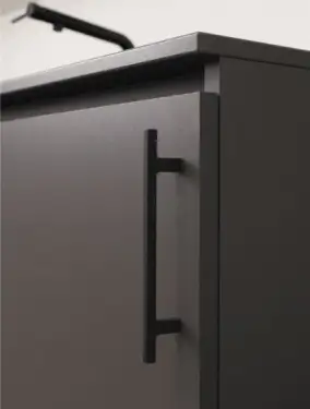 Click Here To Enlarge This Photo Of Furnipart 'Pen' Cast Iron Cabinet Pull L183mm / C128mm - Black (300070128-9005)