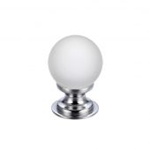 FCH04ACP - Zoo Hardware Glass Ball Cabinet Knob (Frosted) 25mm Polished Chrome