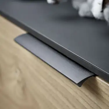 Click Here To Enlarge This Photo Of Furnipart Straight Edge Pull L200mm - Brushed Matt Black (419720200-76.1)