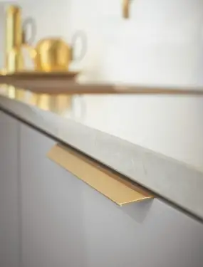 Click Here To Enlarge This Photo Of Furnipart 'Blaze 2' Edge Pull L200mm - Brushed Brass (434520200-31)
