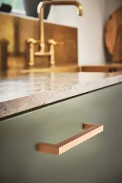 Click Here To Enlarge This Photo Of Furnipart 'Square 10' Cabinet Pull L138mm / C128mm - Brushed Brass (435820128-31)