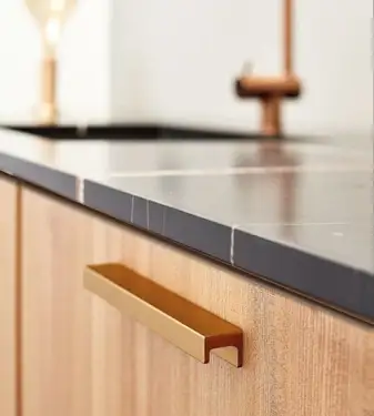 Click Here To Enlarge This Photo Of Furnipart 'Station' Cabinet Pull L190mm / C160mm  - Brushed Brass (437620160-31)