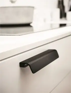 Click Here To Enlarge This Photo Of Furnipart 'Fringe' Cabinet Pull L170mm / C160mm - Brushed Matt Black (442220160-76)