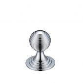 FCH08ACP - Zoo Hardware Queen Anne Ringed Knob 25mm rose dia. Polished Chrome