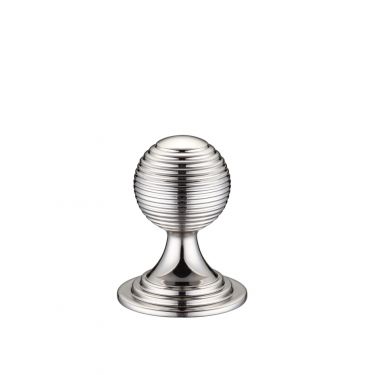 Click Here To Enlarge This Photo Of FCH08APN - Zoo Hardware Queen Anne Ringed Knob 25mm rose dia. Polished Nickel