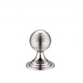 FCH08APN - Zoo Hardware Queen Anne Ringed Knob 25mm rose dia. Polished Nickel