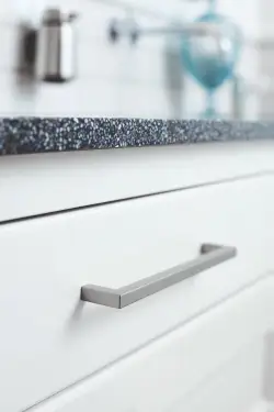 Click Here To Enlarge This Photo Of Furnipart 'Square 10' Cabinet Pull L202mm / C192mm - Inox Look (510360192/66)