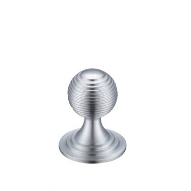 Click Here To Enlarge This Photo Of FCH08ASC - Zoo Hardware Queen Anne Ringed Knob 25mm rose dia. Satin Chrome